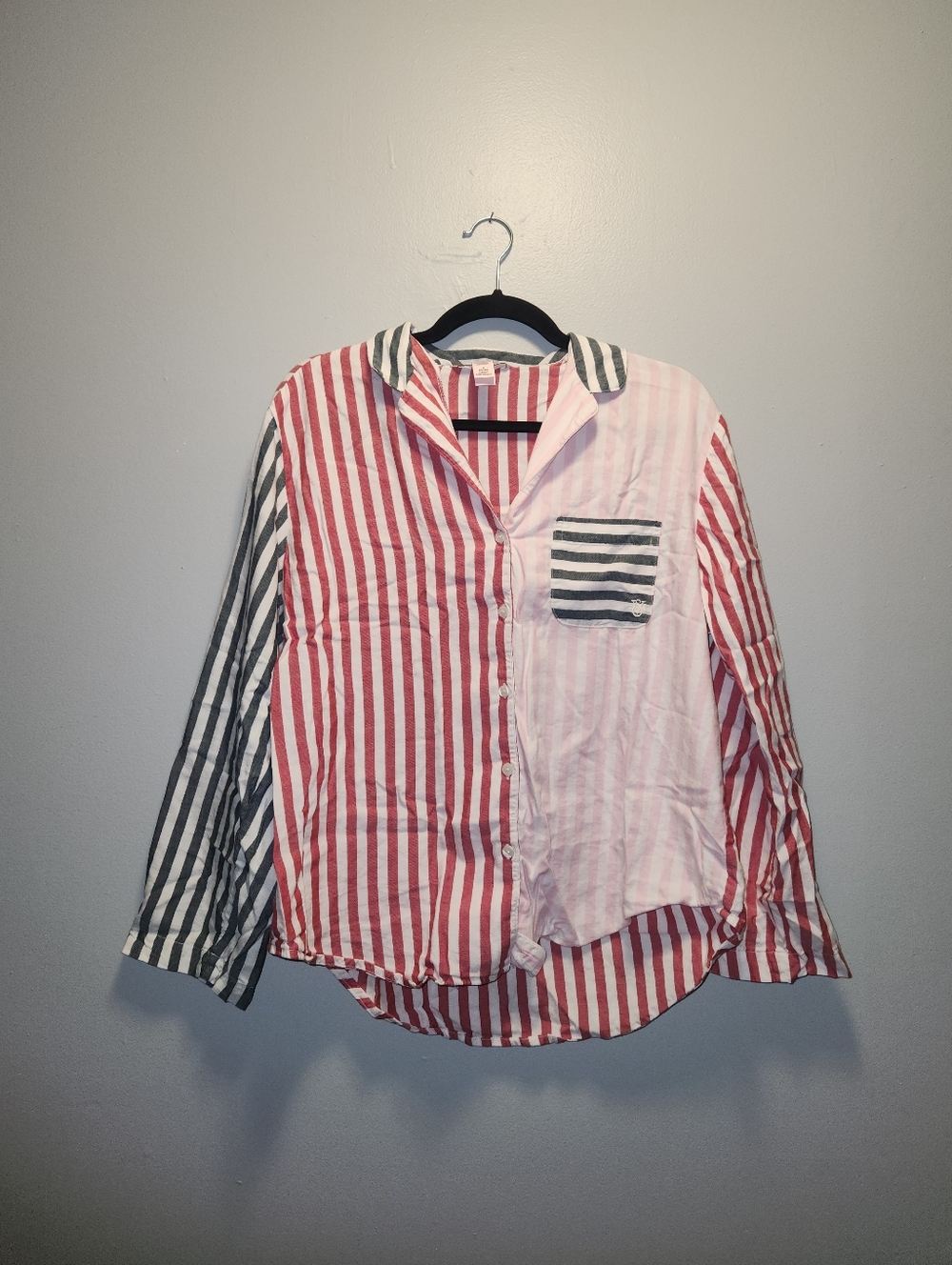Victorias Secret Colorblock Striped Button Down Shirt | Medium